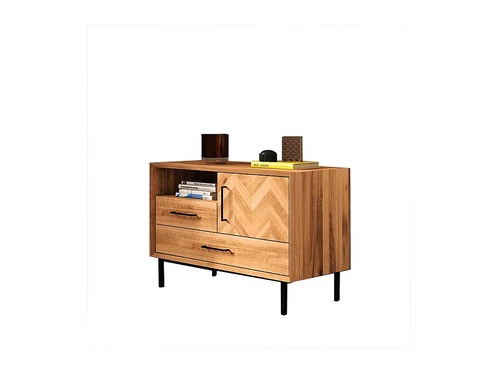 Kleine Kommode Vollholz in Wildeichefarben Skandi Design