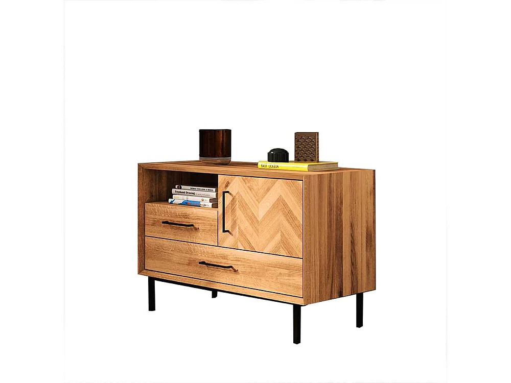 Kleine Kommode Vollholz in Wildeichefarben Skandi Design