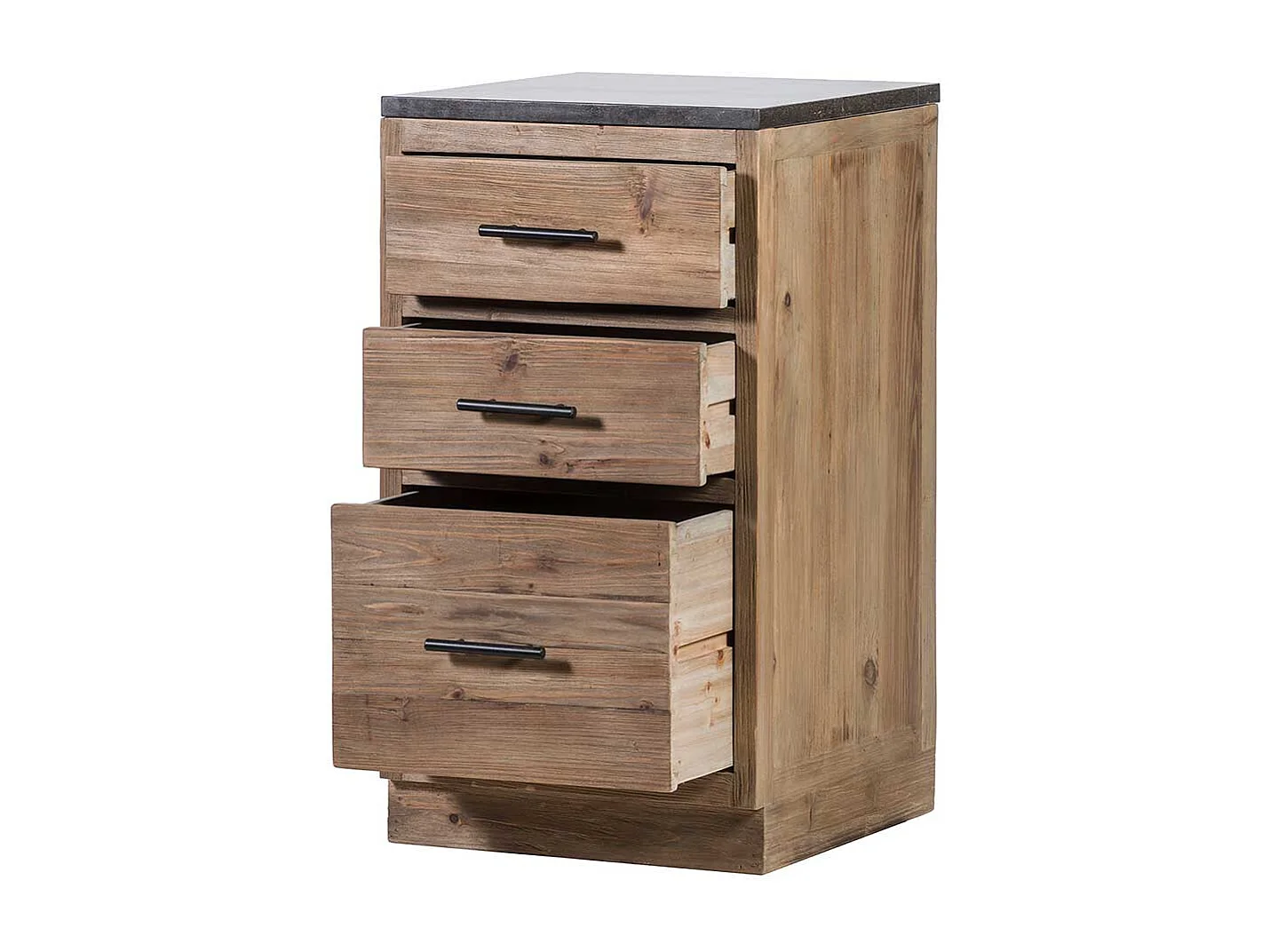 Massive Küchen Kommode mit drei Schubladen Vintage Look