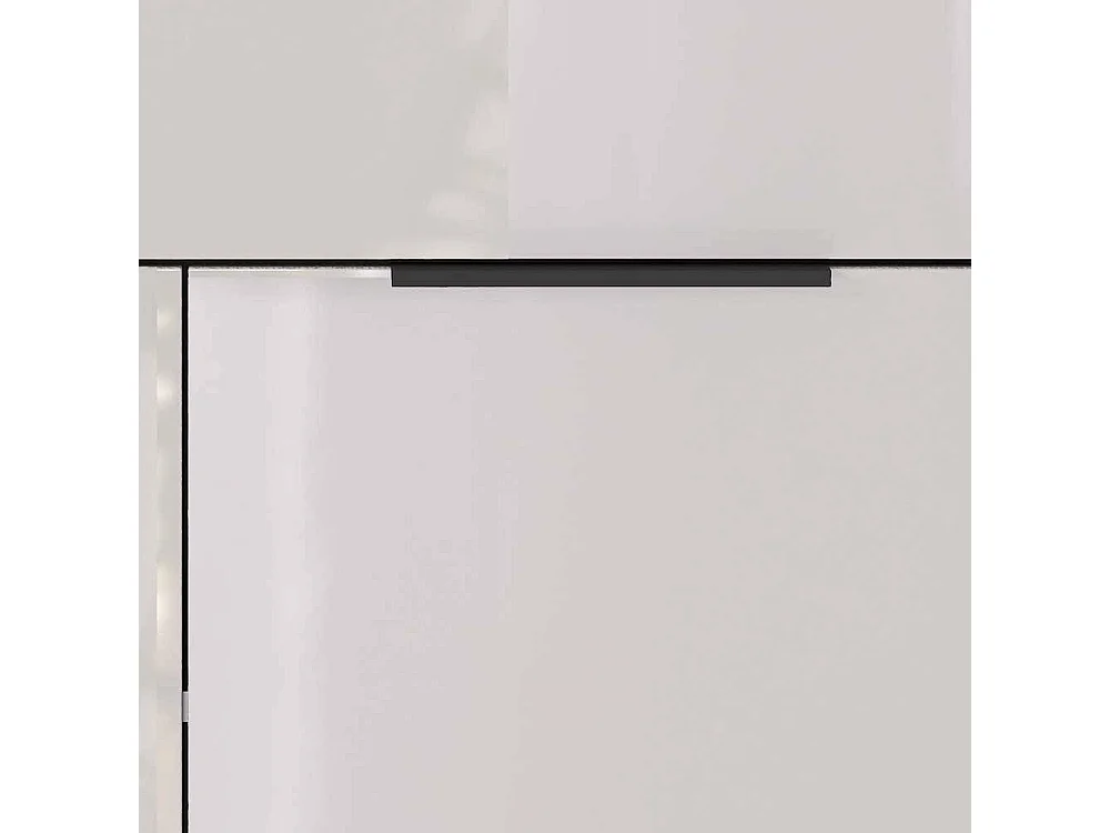 Kommode Hochkommode mit Drehtüren und Metallgriffen