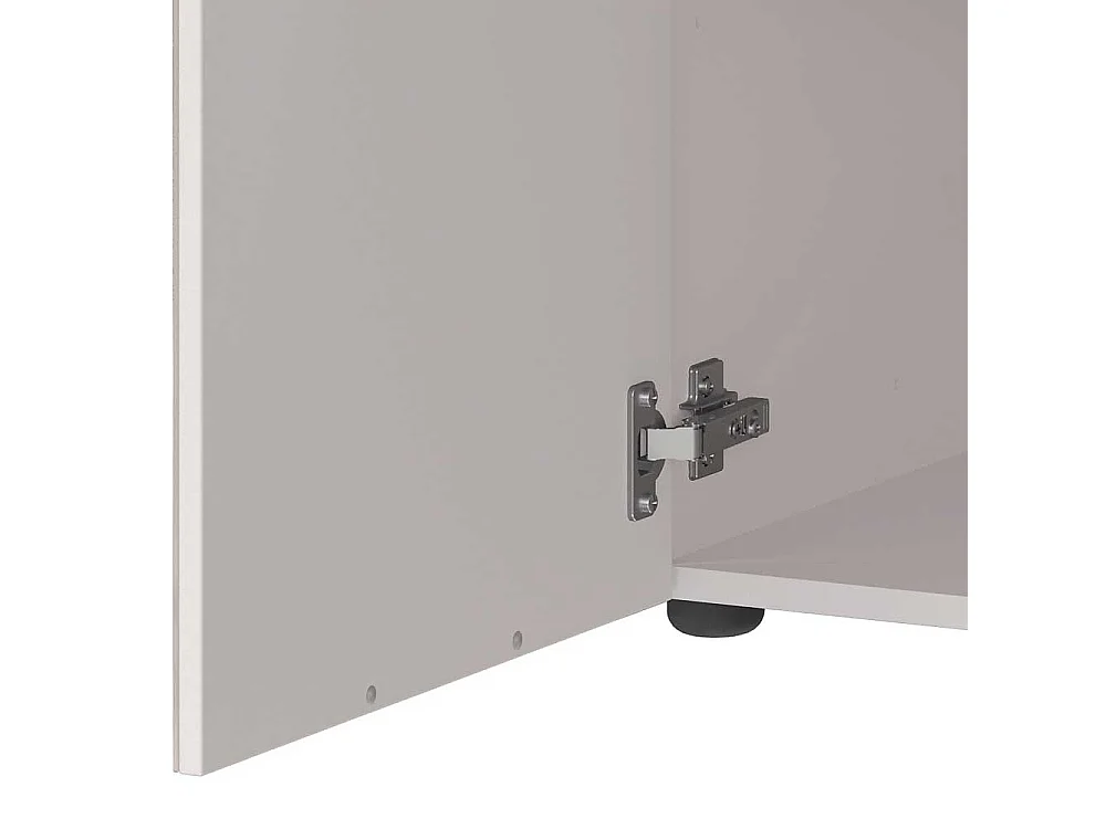 Kommode Hochkommode mit Drehtüren und Metallgriffen