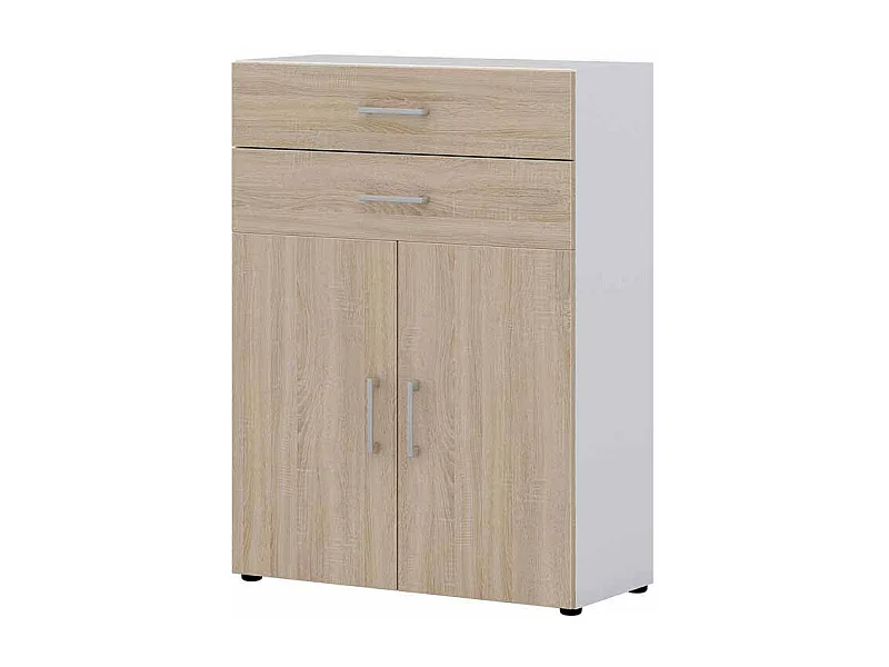 B�ro Kommode in Wei� Eiche Sonoma 80 cm