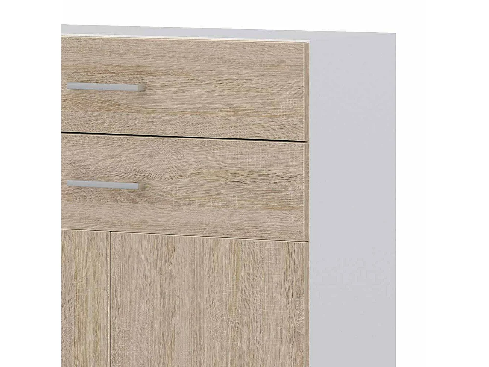 B�ro Kommode in Wei� Eiche Sonoma 80 cm