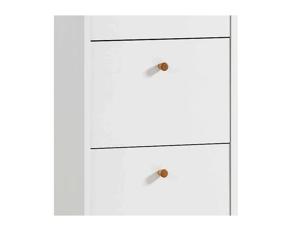 Kommode Hochkommode in Weiß mit fünf Schubladen