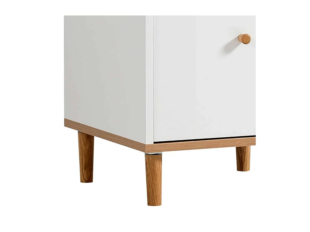 Kommode Hochkommode in Weiß mit fünf Schubladen