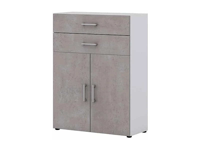 Kommode f�r B�ro Beton Grau Wei�