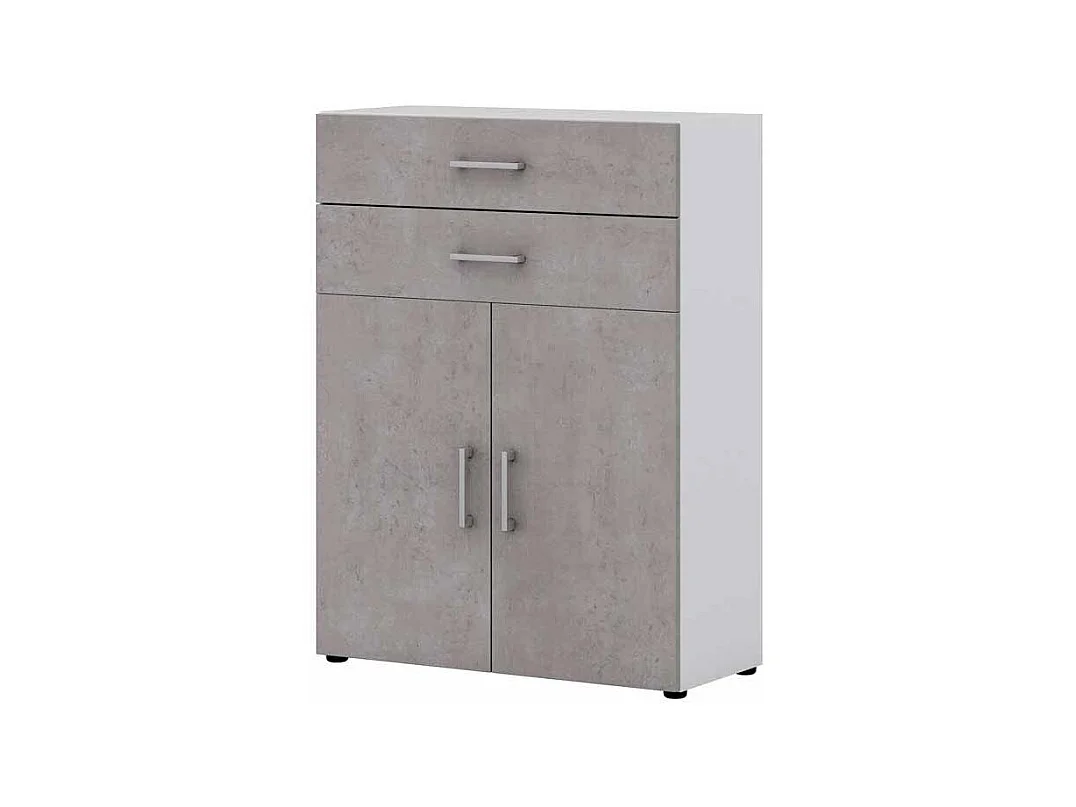 Kommode f�r B�ro Beton Grau Wei�