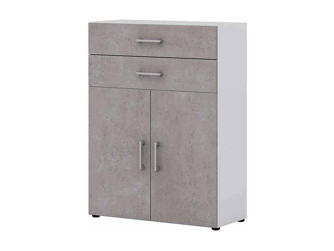 Kommode f�r B�ro Beton Grau Wei�