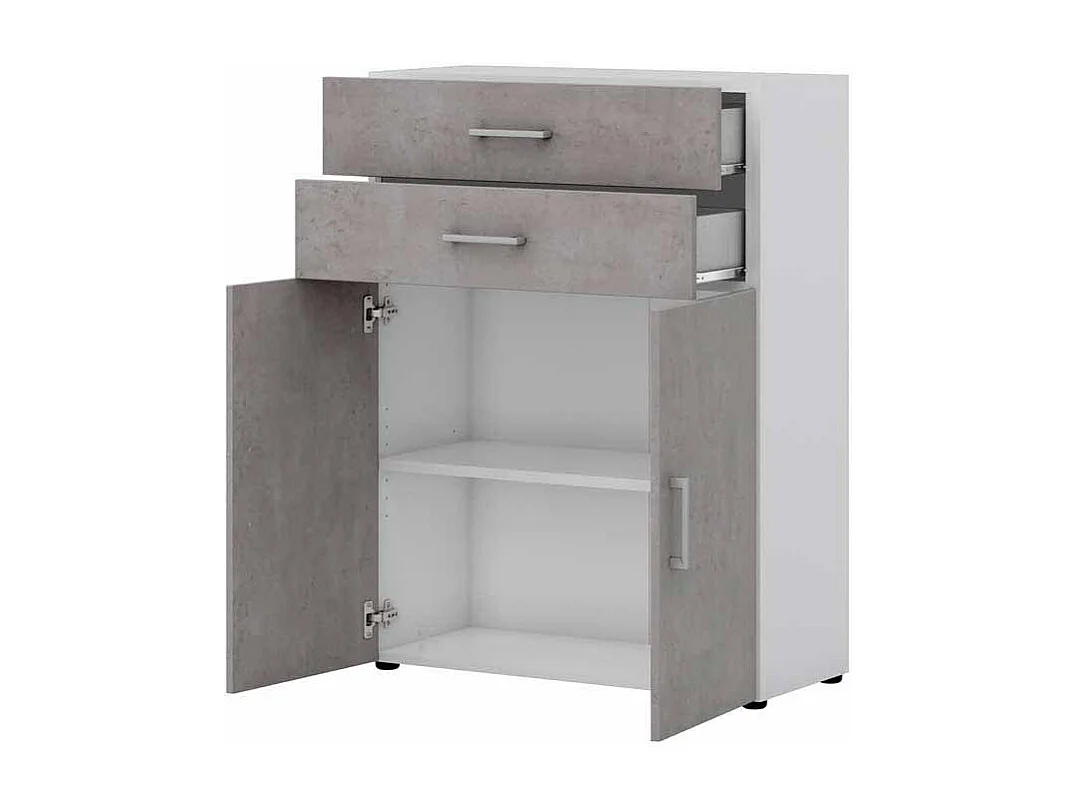 Kommode f�r B�ro Beton Grau Wei�