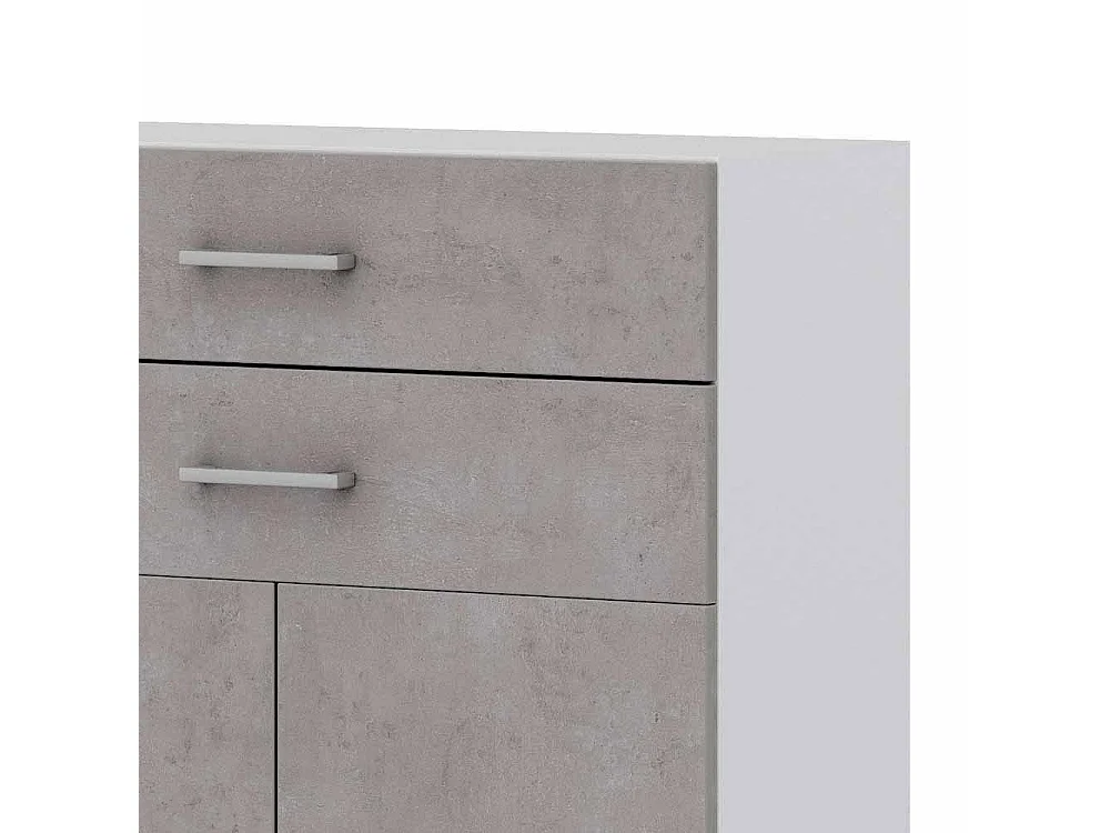 Kommode f�r B�ro Beton Grau Wei�