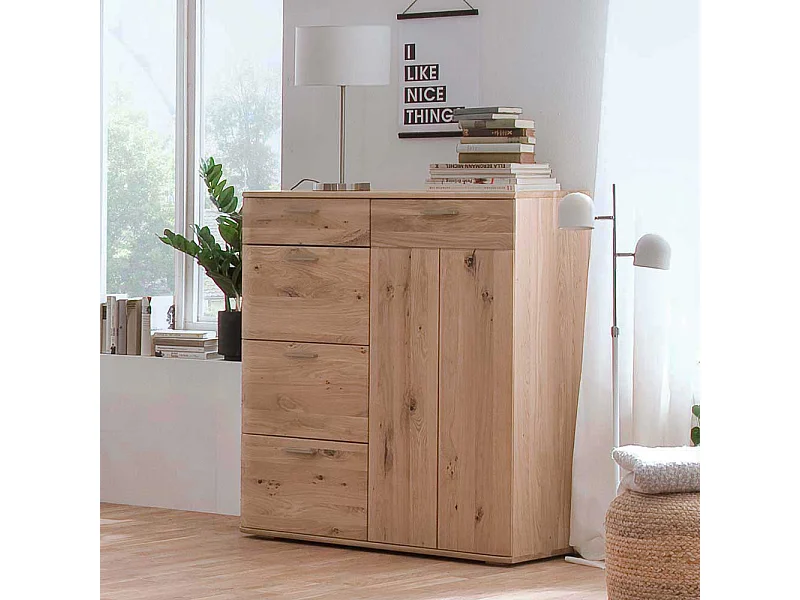 Kommode in Eiche Bianco 100 cm breit