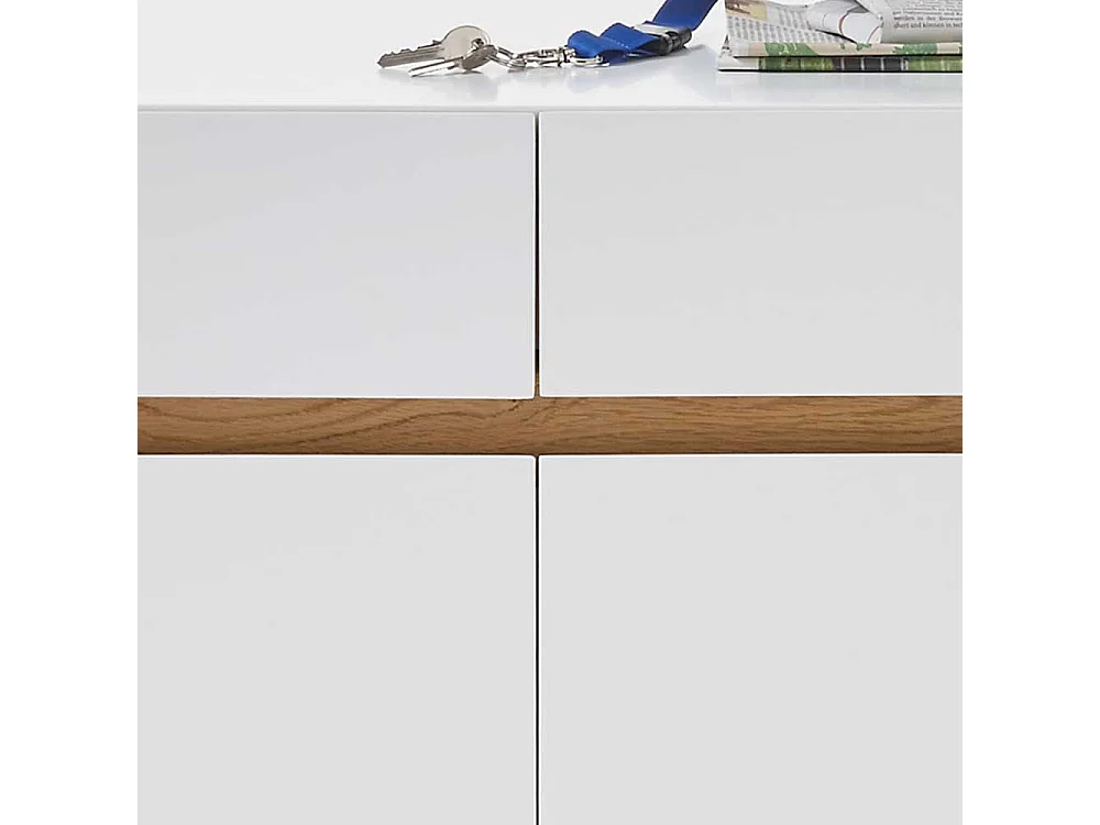 Mini Kommode in Weiß und Asteiche Skandi Design