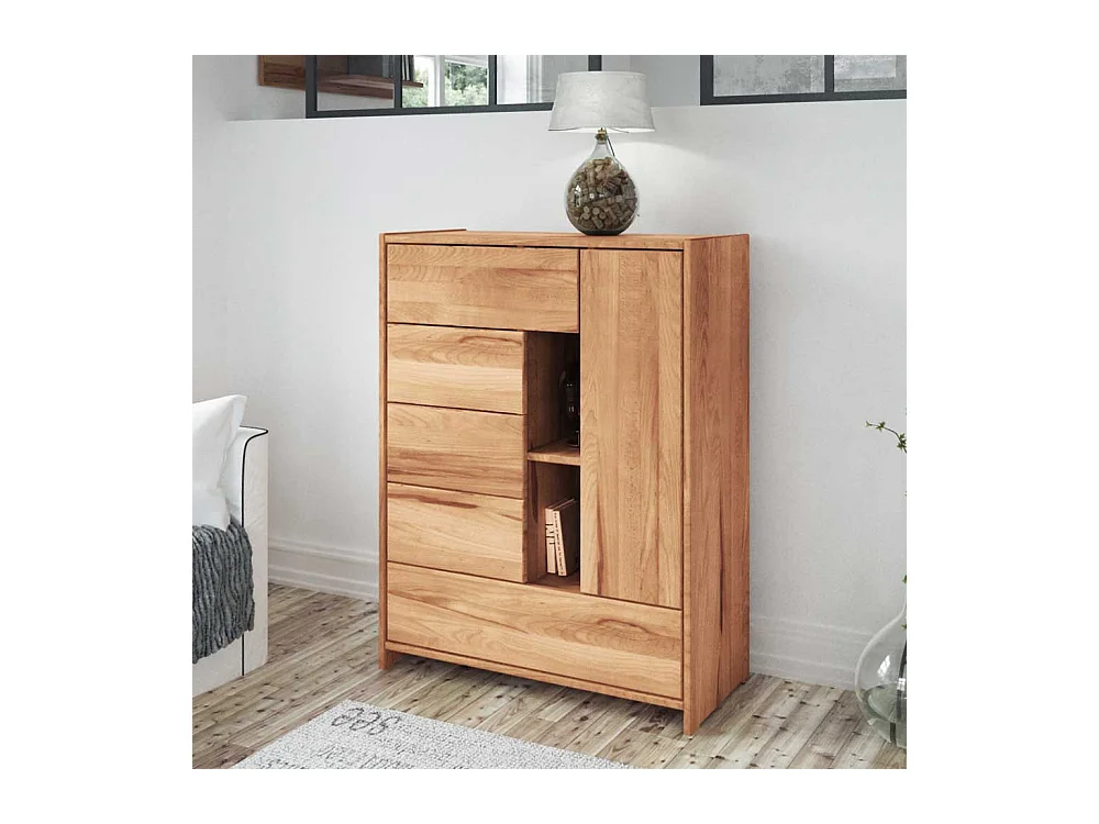 Flur Kommode aus Kernbuche Massivholz 120 cm hoch