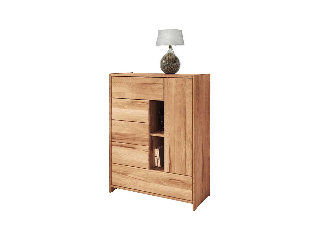 Flur Kommode aus Kernbuche Massivholz 120 cm hoch