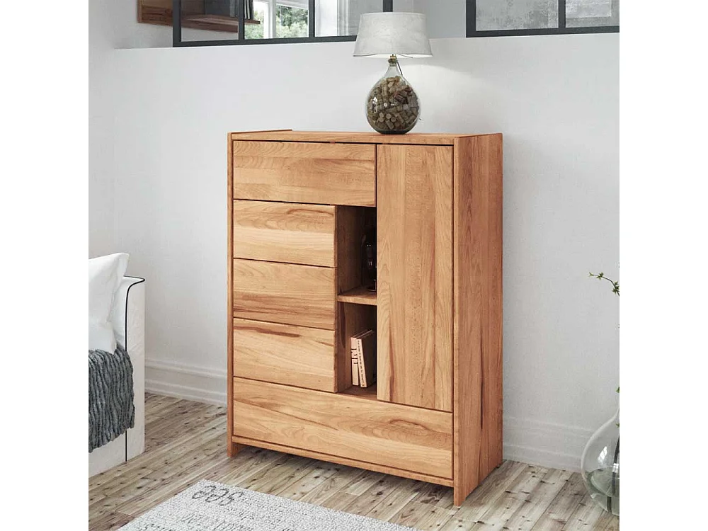 Flur Kommode aus Kernbuche Massivholz 120 cm hoch