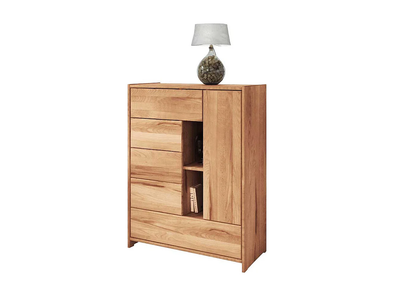 Flur Kommode aus Kernbuche Massivholz 120 cm hoch