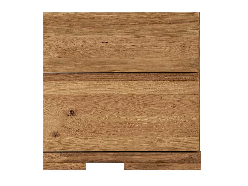 Hohe Kommode mit fünf Schubladen Wildeiche Massivholz geölt