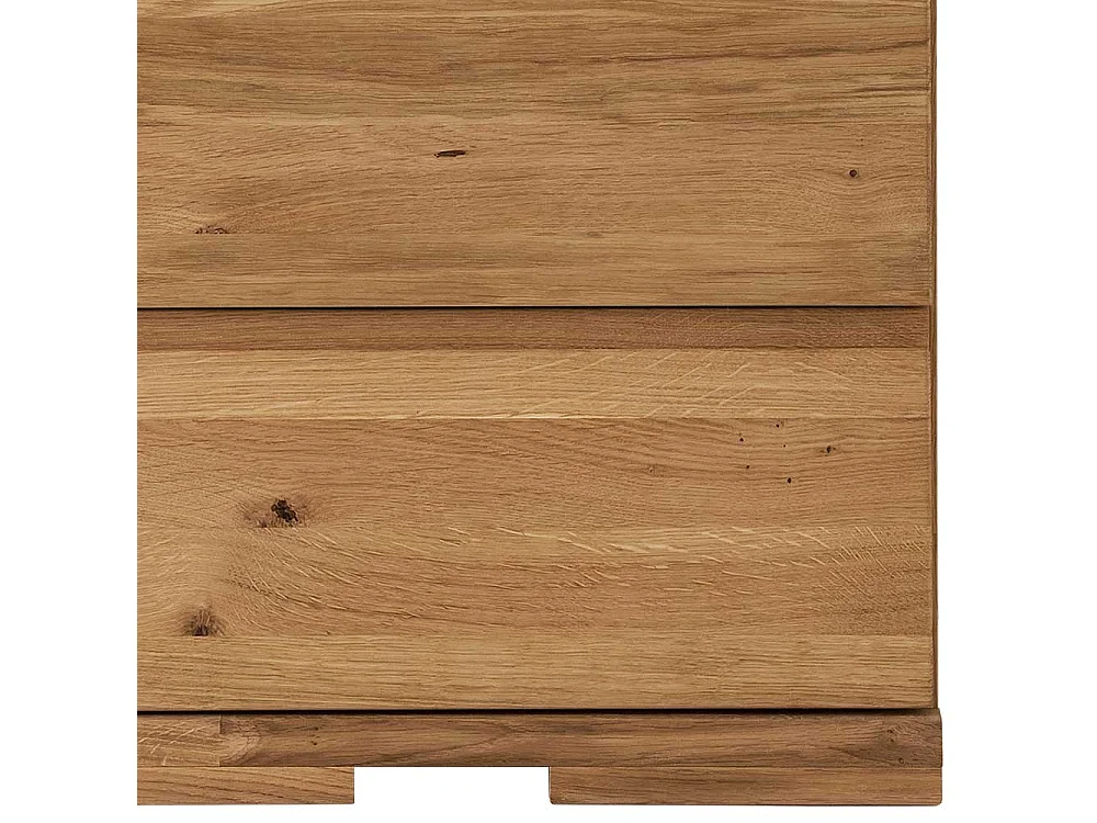 Hohe Kommode mit fünf Schubladen Wildeiche Massivholz geölt