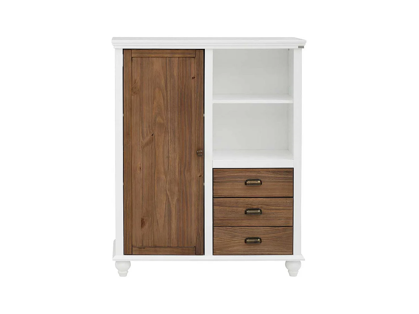 Kommode Highboard mit drei Schubladen und offenen Fächern