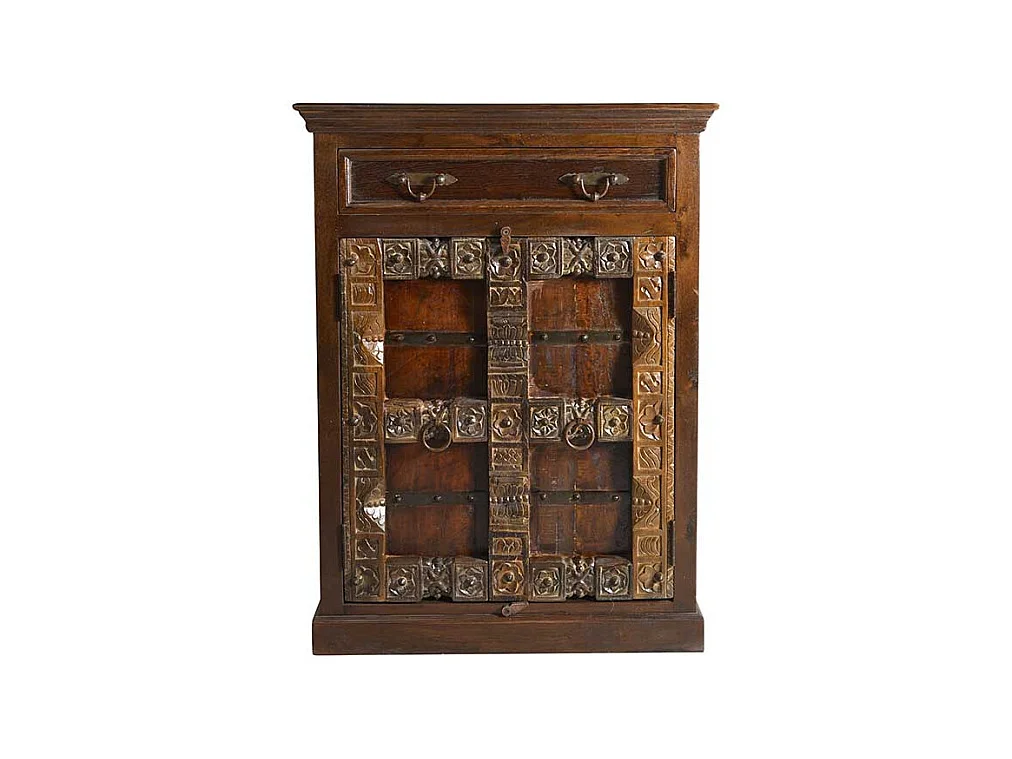 Kolonialstil Kommode in Dunkelbraun antik Teak Massivholz