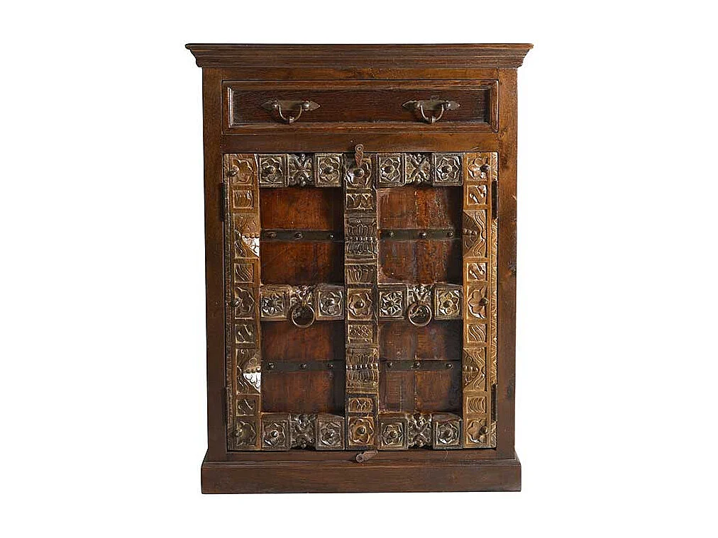 Kolonialstil Kommode in Dunkelbraun antik Teak Massivholz