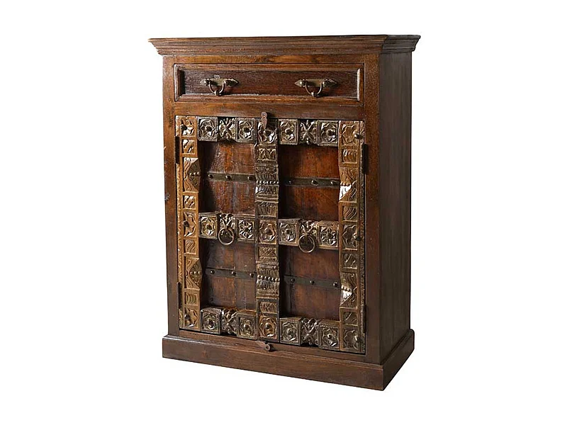 Kolonialstil Kommode in Dunkelbraun antik Teak Massivholz