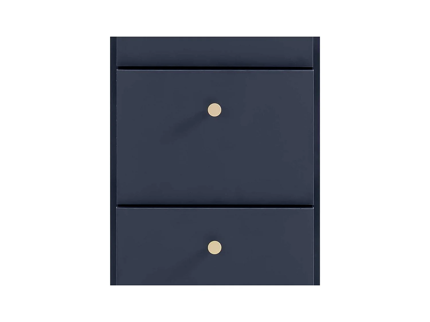 Kommode Säulenkommode in Dunkelblau mit fünf Schubladen