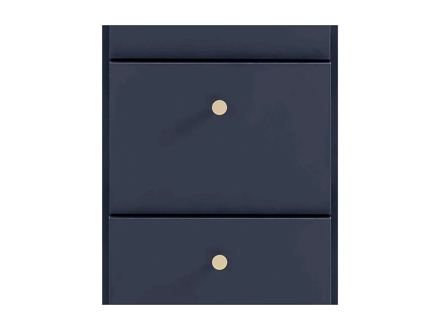 Kommode Säulenkommode in Dunkelblau mit fünf Schubladen