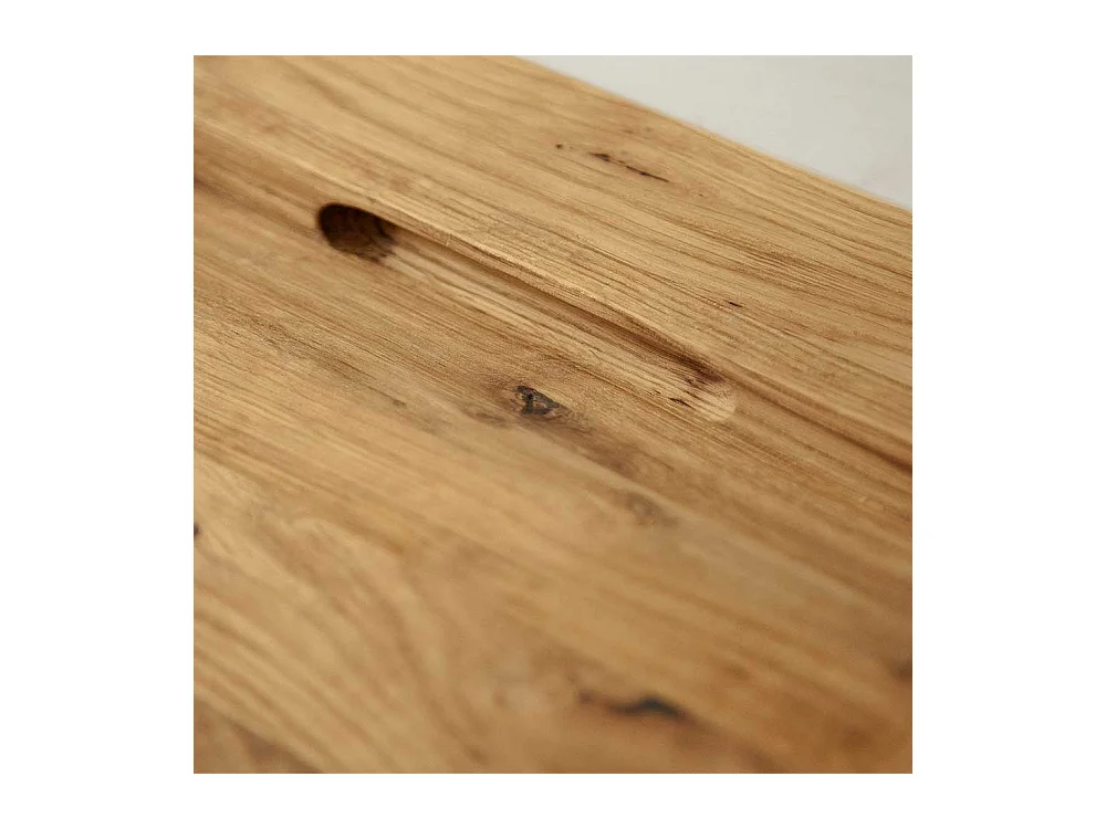 Schubladen Kommode aus Wildeiche Massivholz und Stahl 45 cm breit