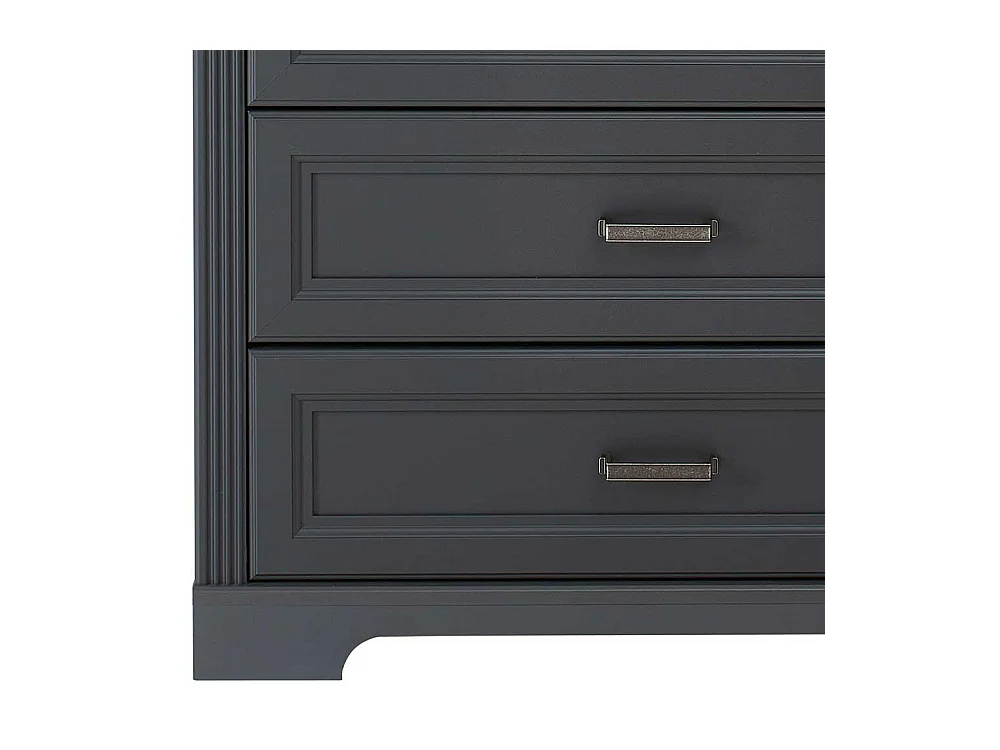 Dunkelgraue Kommode im Landhausstil fünf Schubladen