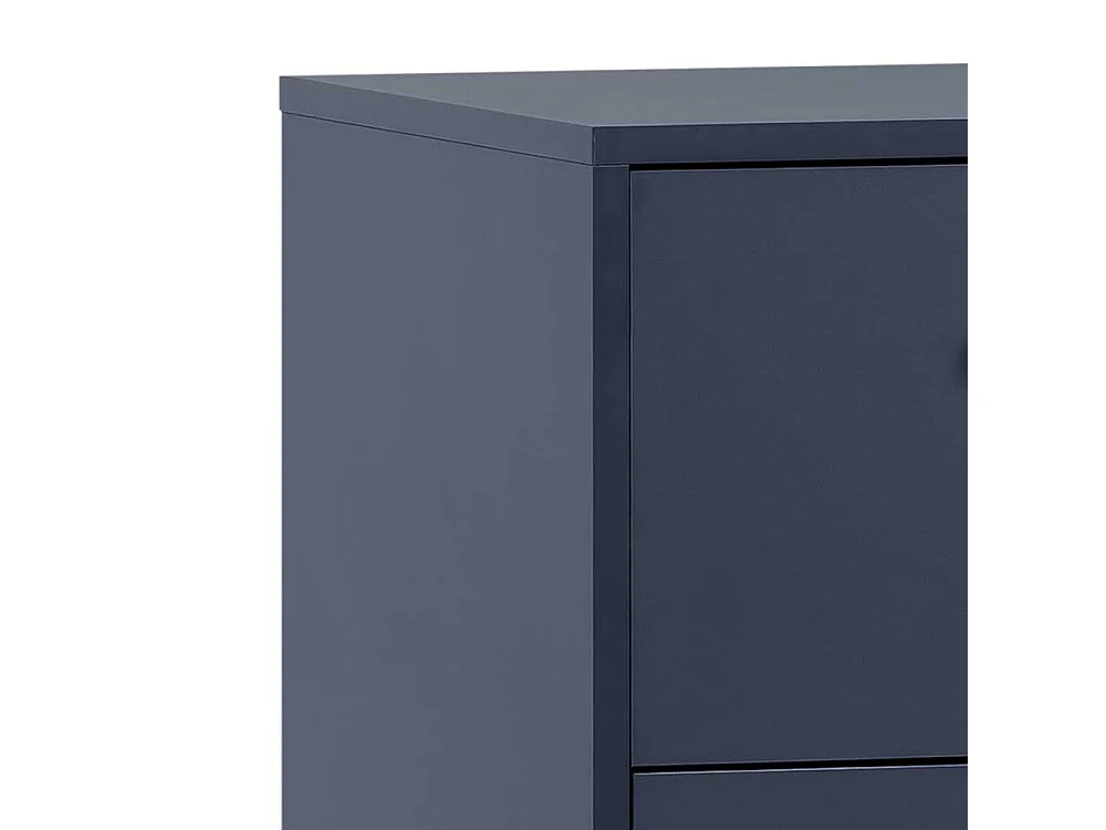 Kommode Hochkommode in Dunkelblau mit vier Schubladen