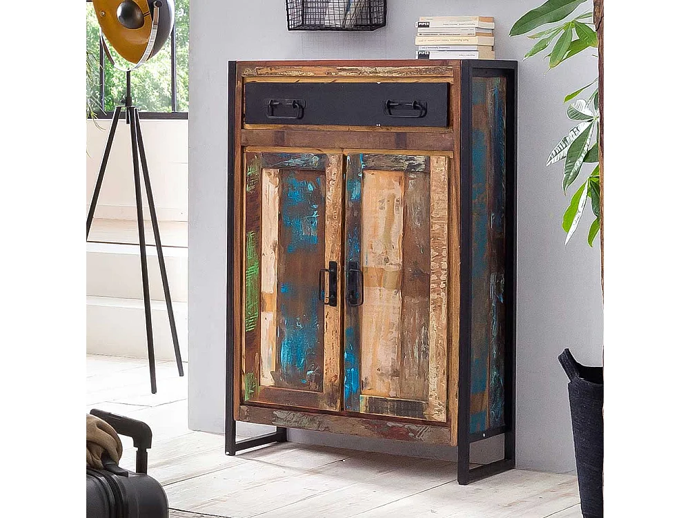 Shabby Kommode in Bunt aus altem Holz