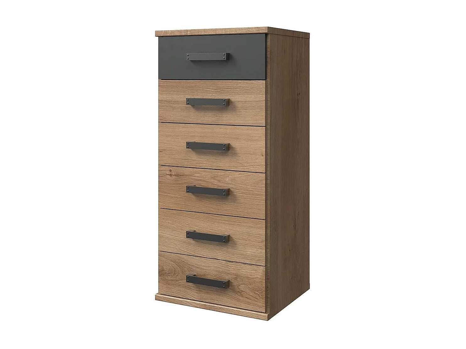 Holzoptik Kommode mit sechs Schubladen Industry und Loft Stil