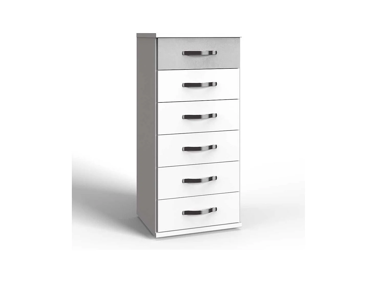 Kommode zweifarbig mit sechs Schubladen 106 cm hoch - 46 cm breit