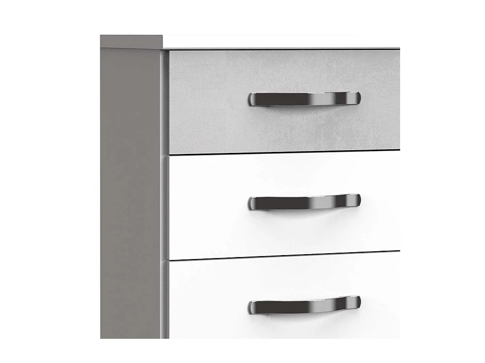 Kommode zweifarbig mit sechs Schubladen 106 cm hoch - 46 cm breit