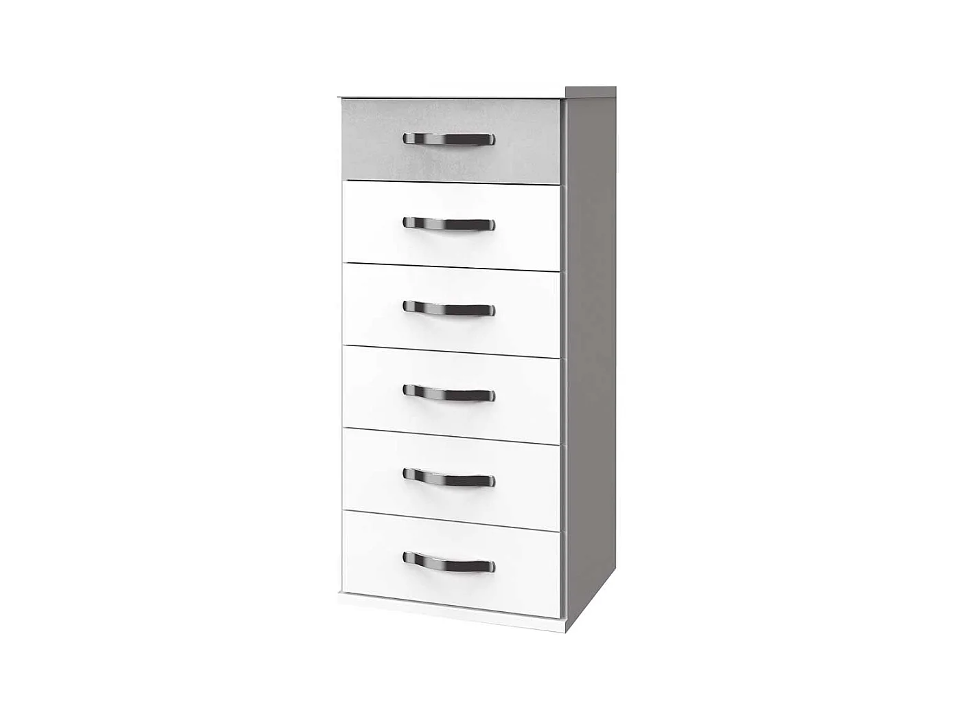 Kommode zweifarbig mit sechs Schubladen 106 cm hoch - 46 cm breit