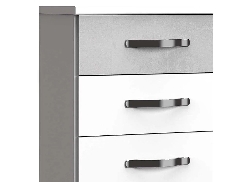 Kommode zweifarbig mit sechs Schubladen 106 cm hoch - 46 cm breit