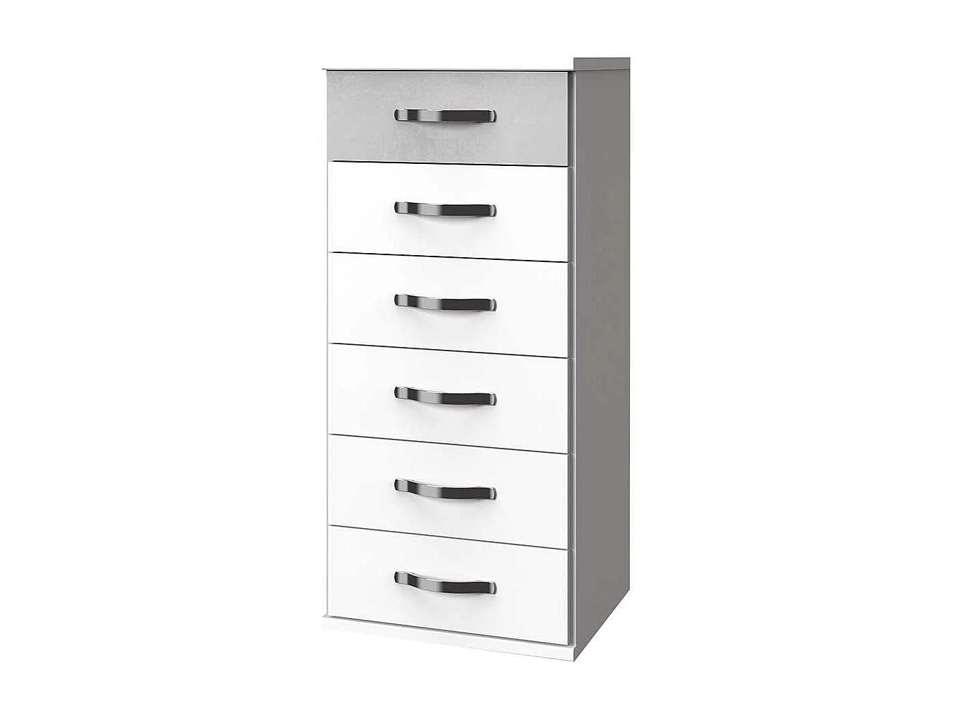 Kommode zweifarbig mit sechs Schubladen 106 cm hoch - 46 cm breit