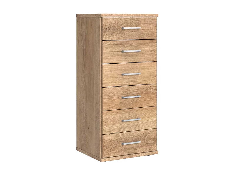 Hohe Kommode mit Schubladen in Eichefarben Made in Germany