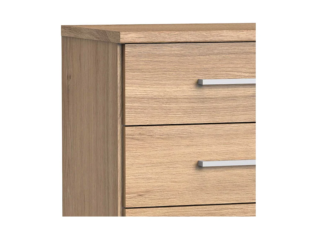 Hohe Kommode mit Schubladen in Eichefarben Made in Germany