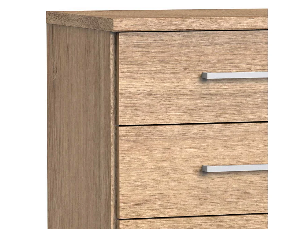 Hohe Kommode mit Schubladen in Eichefarben Made in Germany