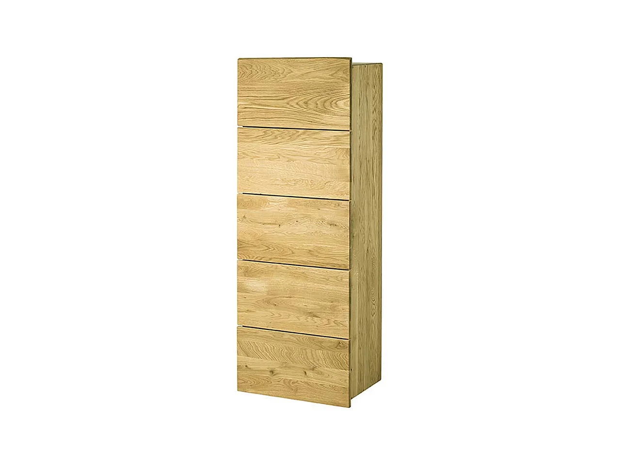 Baumkanten Kommode mit 5 Schubladen Eiche Massivholz