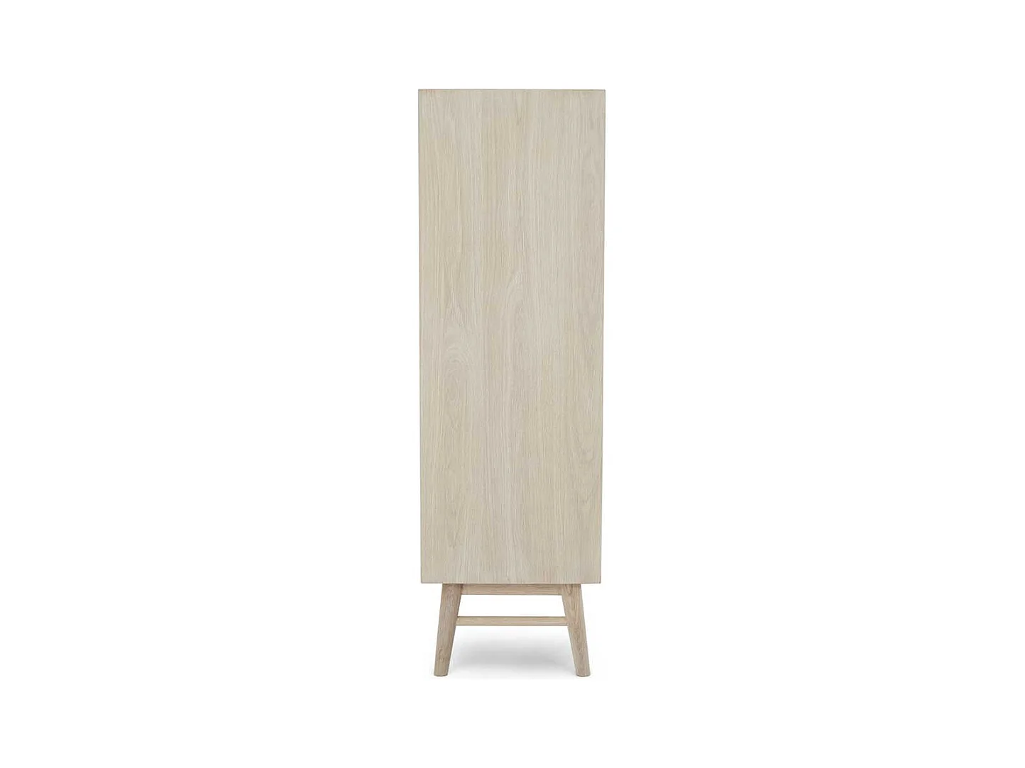 Highboard Kommode mit Holzgriffen und drei offenen Fächern
