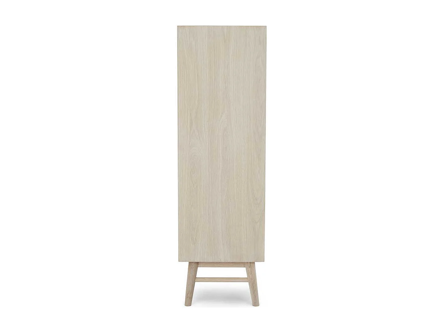 Highboard Kommode mit Holzgriffen und drei offenen Fächern