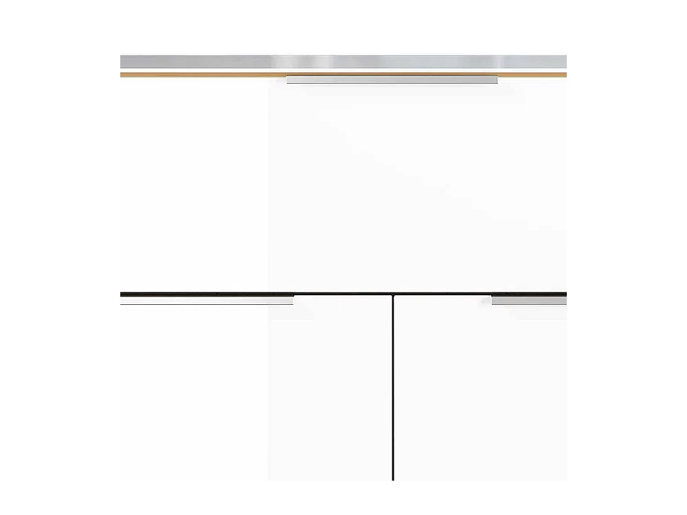 Vertiko Kommode in Weiß und Wildeiche Optik Glas beschichtet