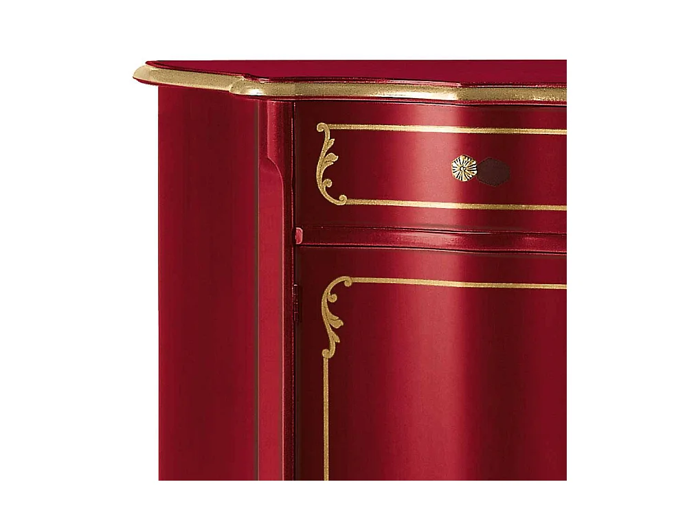 Kommode italienisch in Rot Goldfarben