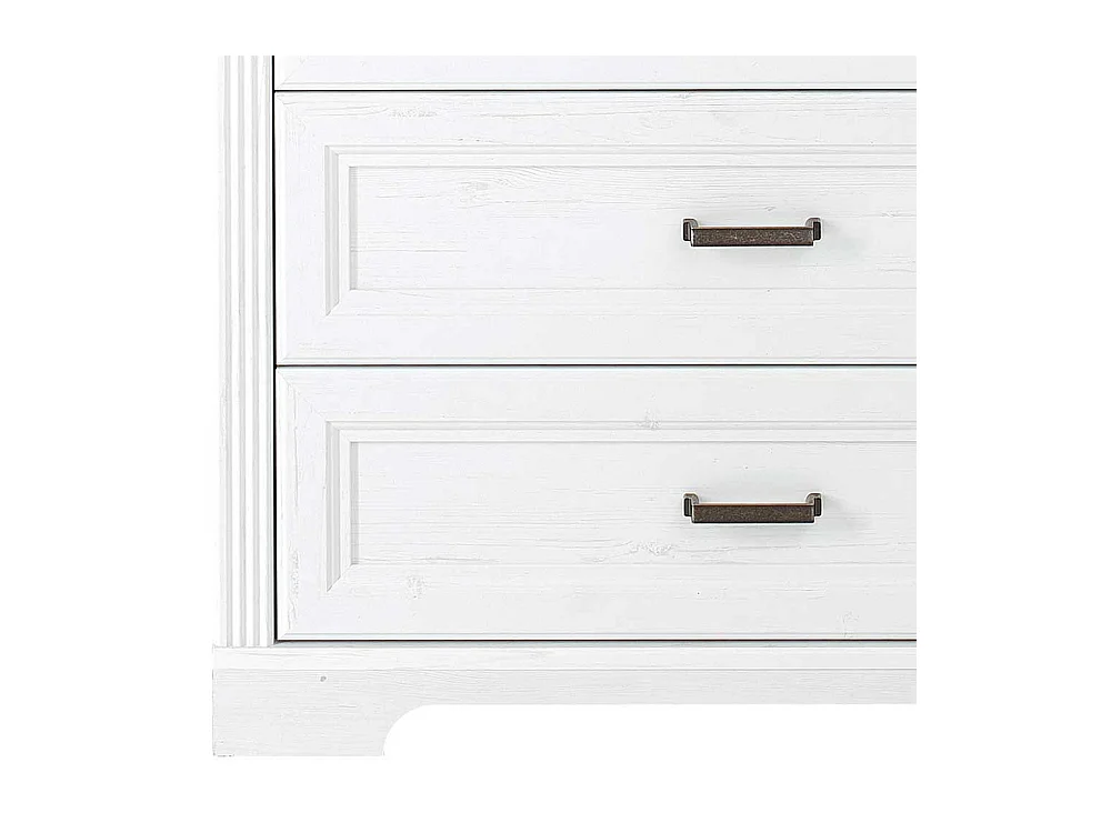 Schlafzimmer Kommode mit fünf Schubladen weißen Landhausstil