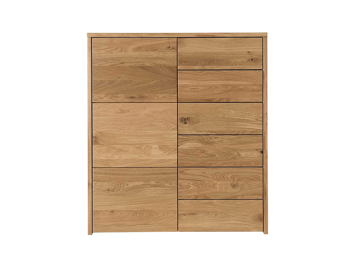 Echtholz Kommode aus Wildeiche geölt 1 Tür 6 Schubladen