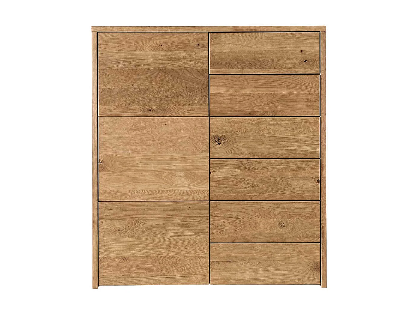 Echtholz Kommode aus Wildeiche geölt 1 Tür 6 Schubladen