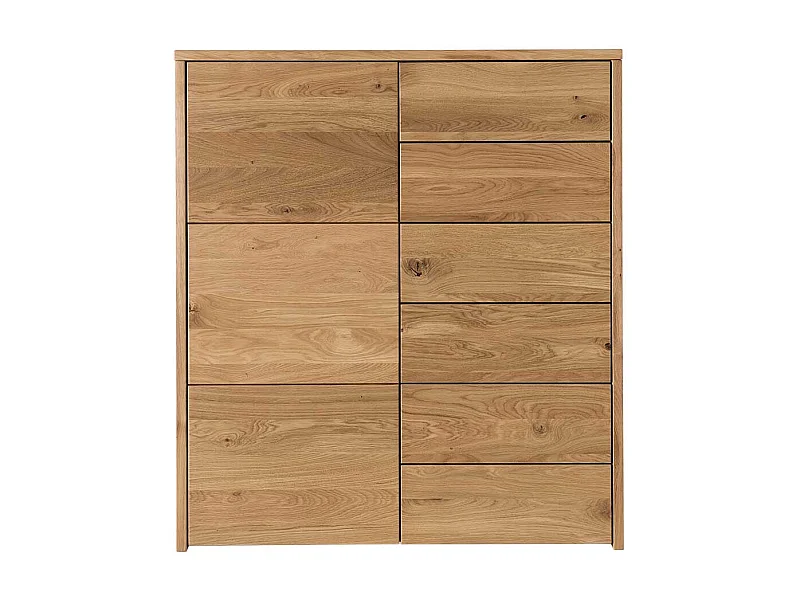 Echtholz Kommode aus Wildeiche geölt 1 Tür 6 Schubladen